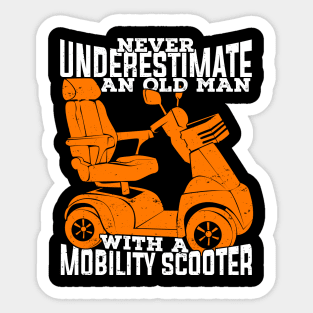 Funny Mobility Scooter Old Man Grandpa Gift Sticker